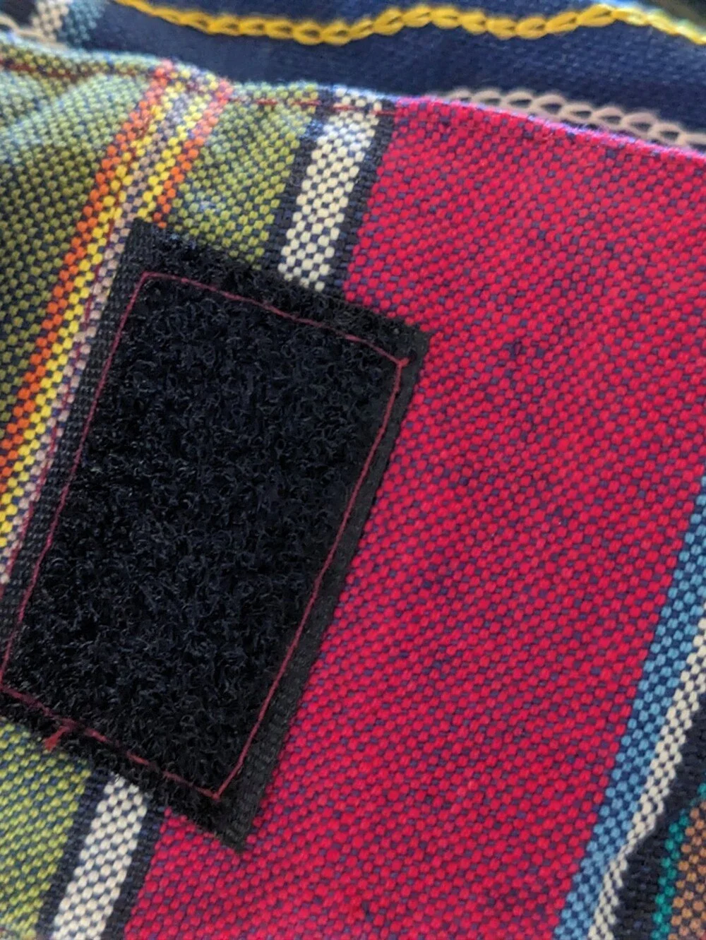 Boho Nepal Embroidered Crossbody Tote - Multicolor  ZIP interior closure